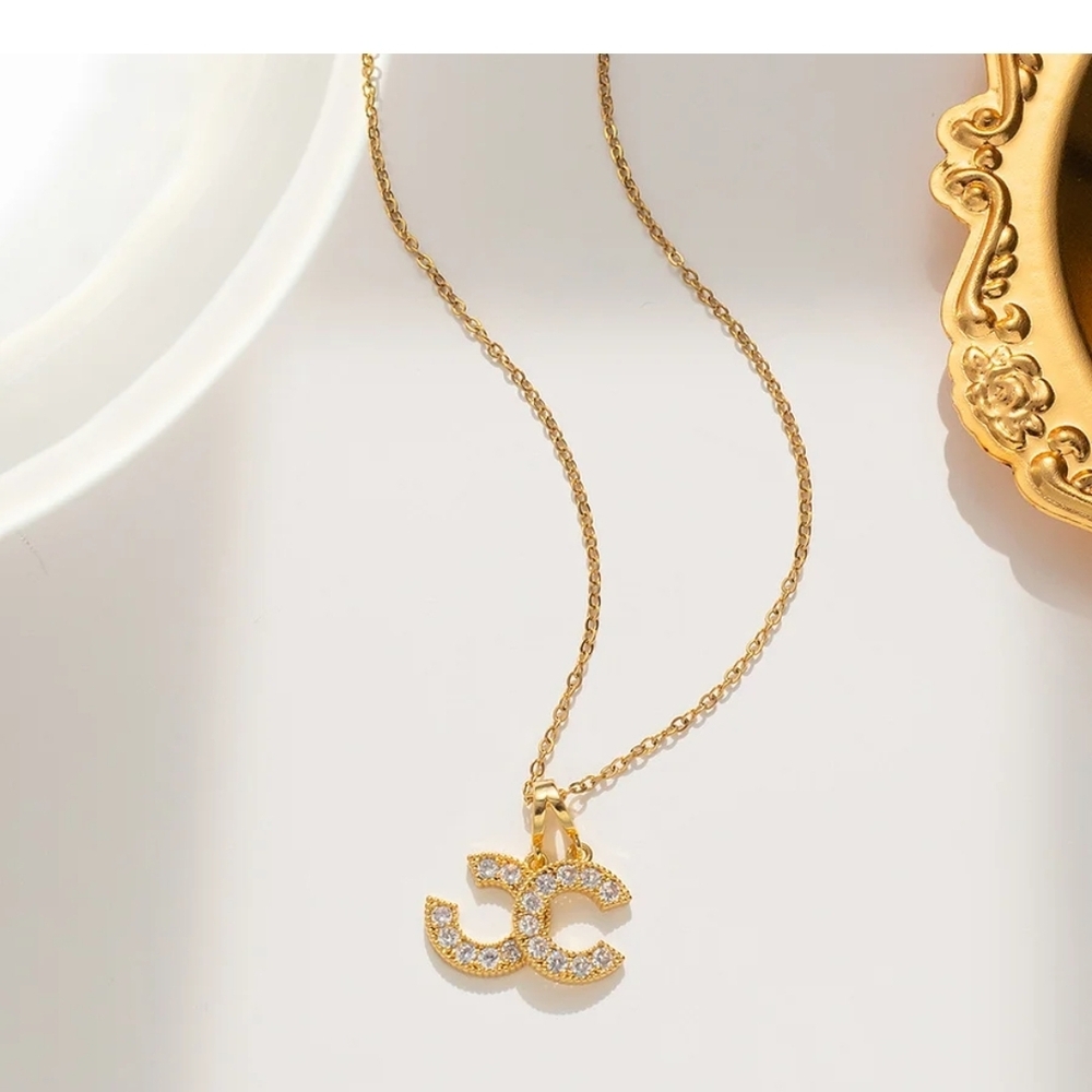 Stainless Steel 18k  Gold Dipped Pendant Necklace